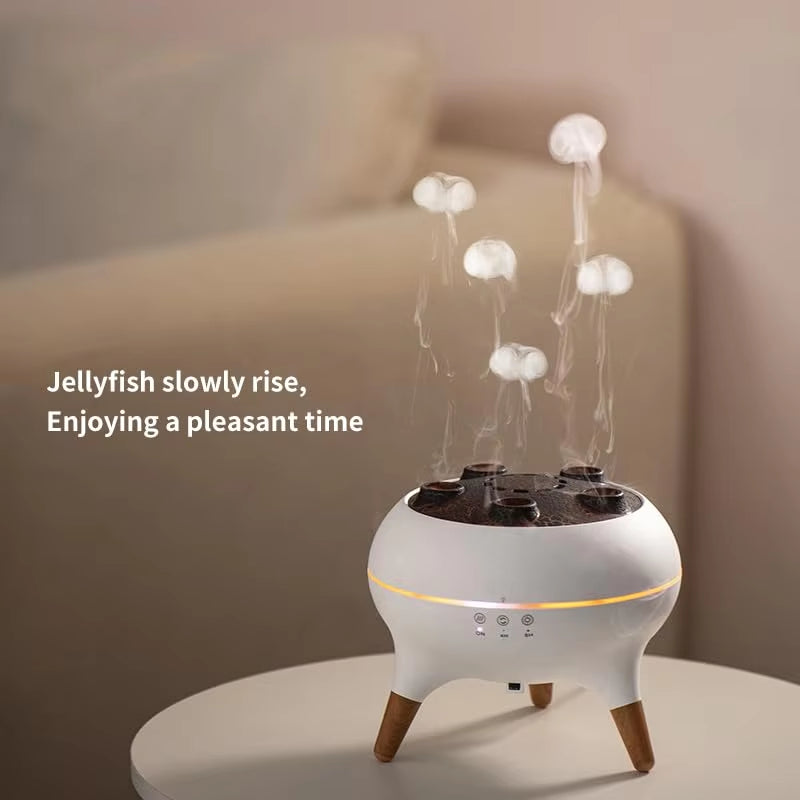 Dynamic Jellyfish Air Humidifier 250Ml Essential Oil Diffuser Remote Control Bedroom Humidifier with 7 Colorful Night Lights