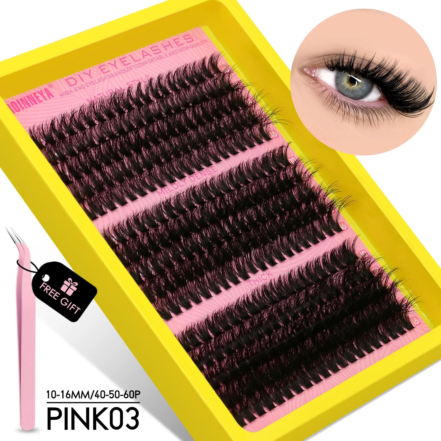 Cluster Lashes Kit Fluffy Individual Lashes Volume Mixed Tray Faux Mink Lashes Eyelash Extension Makeup