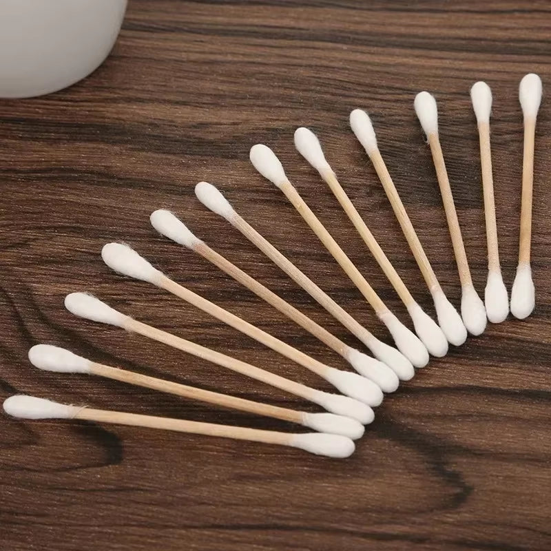 100Pcs per Pack, 5 Packs, Double-Ended Cotton Swabs, Baby Cotton Swabs, Ear Cleaning Sticks, Healthy Cleaning Tools